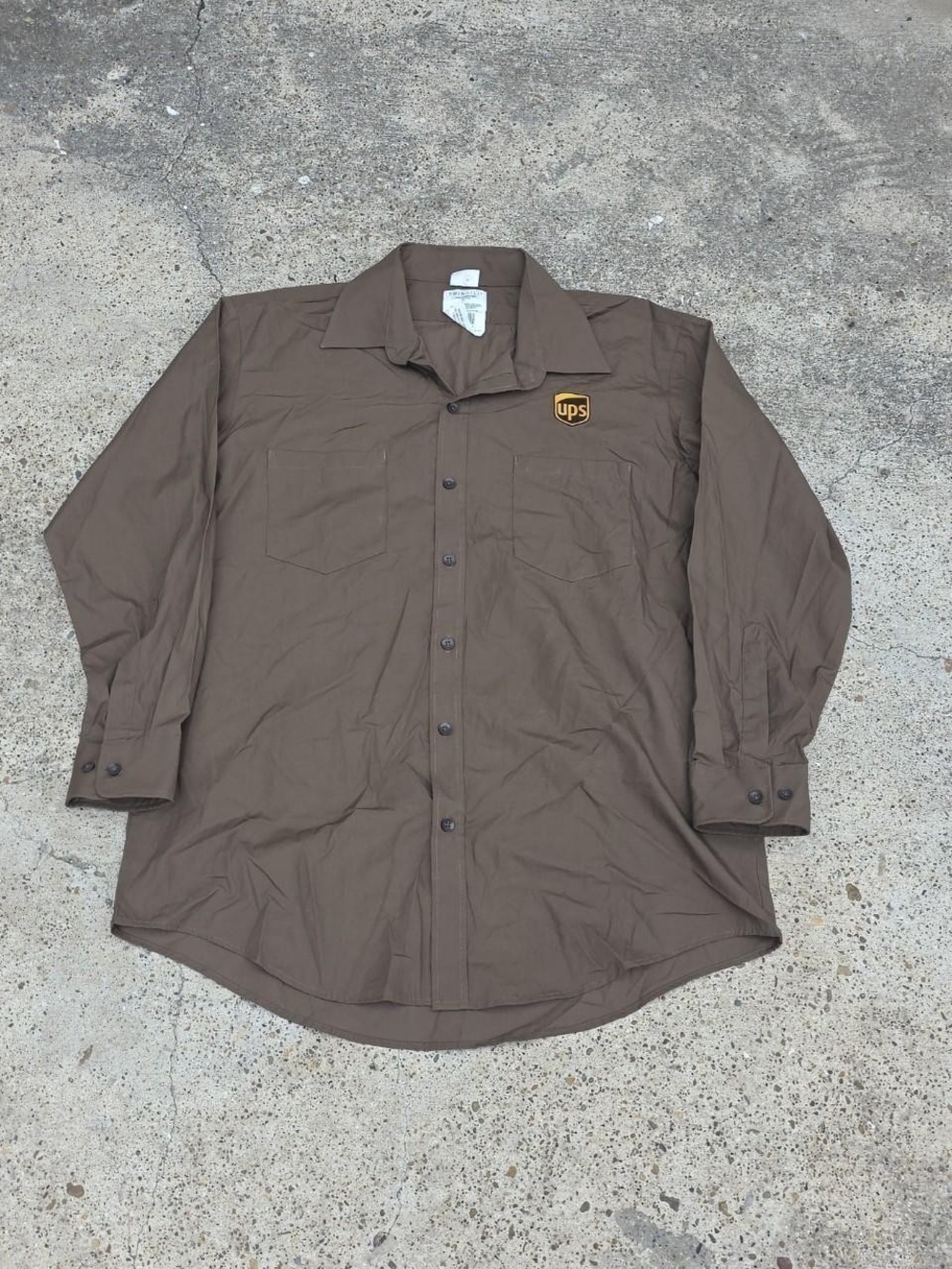 Twin Hill UPS Brown Long Sleeve Work Uniform Shirt Size XL